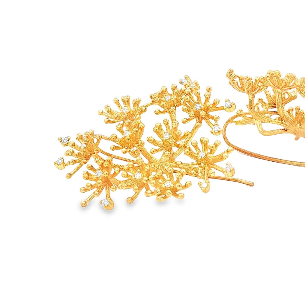 dandelion gold crystal earrings