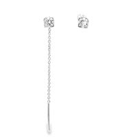 LIGHTS CHAIN&PIN CRYSTAL EARRINGS