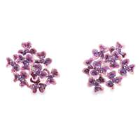 clover amethyst stones lavander glazed earrings