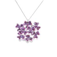 clover amethyst stones lavander glazed necklace