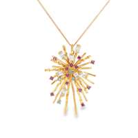 firework gold crystal ametista celeste necklace