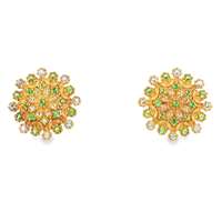 flake gold verde&champagne earrings