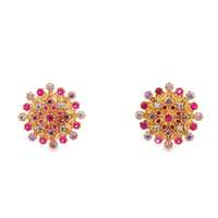 flake gold morganite&ametista&fucsia earrings