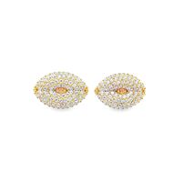 leaf gold crystal earrings