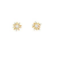 plumeria gold crystal earrings