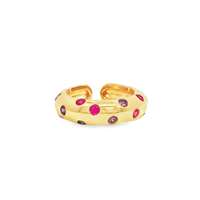 GLAMOUR GOLD AMETISTA&FUCSIA RING