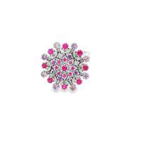 flake morganite&amatista&fucsia ring