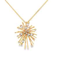 firework gold crystal necklace