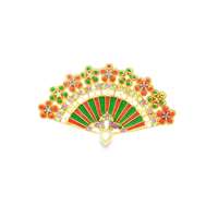 DIVA GOLD AMETISTA&GREEN STONES GREEN&ORANGE GLAZED RING