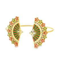 DIVA GOLD AMETISTA&GREEN STONES GREEN&ORANGE GLAZED BRACELET