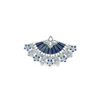 DIVA ACQUAMARINA STONES BLUE GLAZED BROOCH