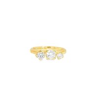 LIGHTS GOLD THREE STONES RING