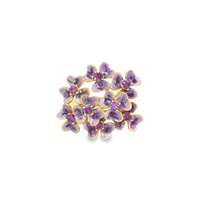 CLOVER GOLD AMETISTA STONES LAVANDER GLAZED RING