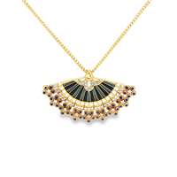 DIVA GOLD CRYSTAL STONES BLUE GLAZED NECKLACE