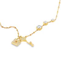UNLOCK YOUR HEART GOLD CRYSTAL NECKLACE