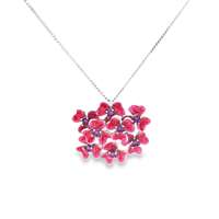 CLOVER AMETISTA STONES PEARLY PINK GLAZED NECKLACE