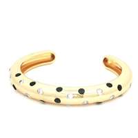 GLAMOUR GOLD CRYSTAL&BLACK BRACELET