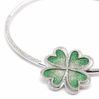 LUCKY BLOOM CRYSTAL STONES GREEN GLAZED NECKLACE