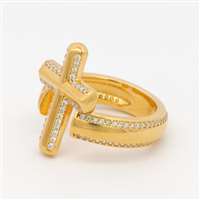 CRUX GOLD CRYSTAL STONES RING