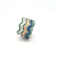 KALEDO GREEN STONES BLUE GLAZED RING