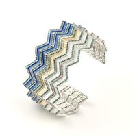 KALEDO GREEN STONES BLUE GLAZED BRACELET