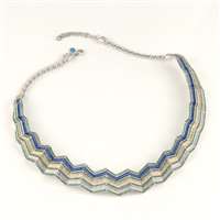 KALEDO GREEN STONES BLUE GLAZED NECKLACE