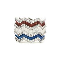 KALEDO CRYSTAL STONES BLUE&BROWN GLAZED RING