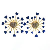 DALì GOLD BLUE STONES BLUE GLAZED EARRINGS