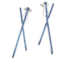 CROSS BLUE STONES EARRINGS