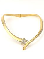 COMETA GOLD CRYSTAL STONES STIFFER NECKLACE