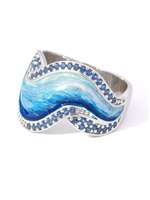 WAVE BLUE STONES BLUE GLAZED RING