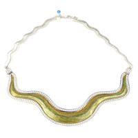 WAVE CRYSTAL STONES AUTUMN GREEN GLAZED NECKLACE