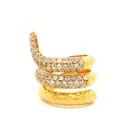 SNAKE GOLD CRYSTAL STONES RING