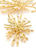 BIG FIREWORK GOLD CRYSTAL STONES EARRINGS
