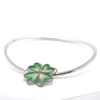 LUCKY BLOOM GREEN STONES GREEN GLAZED NECKLACE