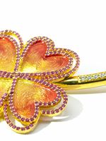 LUCKY BLOOM GOLD RUBY STONES ORANGE GLAZED NECKLACE