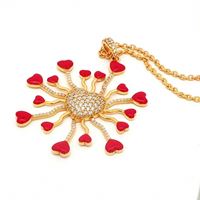 DALì GOLD CRYSTAL STONES RED GLAZED NECKLACE