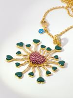 DALì GOLD RUBY STONES GREEN GLAZED NECKLACE