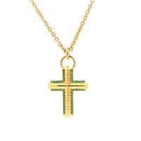CRUX GOLD GREEN STONES NECKLACE