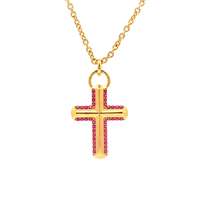 CRUX GOLD RUBY STONES NECKLACE