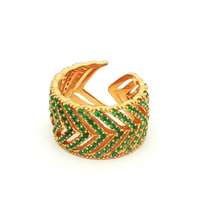 GRACE GOLD GREEN STONES RING