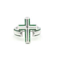 CRUX GREEN STONES RING