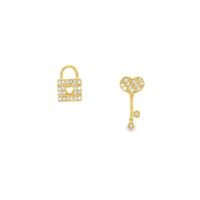 UNLOCK YOUR HEART GOLD CRYSTAL EARRINGS