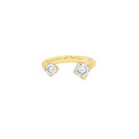 lights gold two stones crystal ring