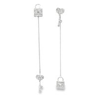 UNLOCK YOUR HEART CRYSTAL CHAIN EARRINGS