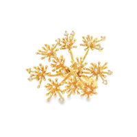 dandelion gold crystal ring