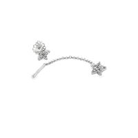 STARLIKE CHAIN&PIN CRYSTAL EARRINGS