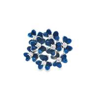 clover crystal stones blue glazed ring