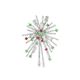 firework crystal orange green brooch
