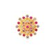 flake gold morganite ametista fucsia brooch
